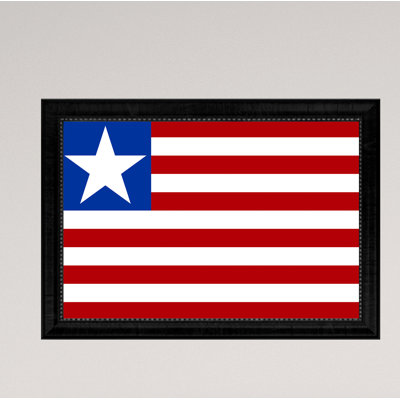 « liberia country flag », impression sur toile encadrée
