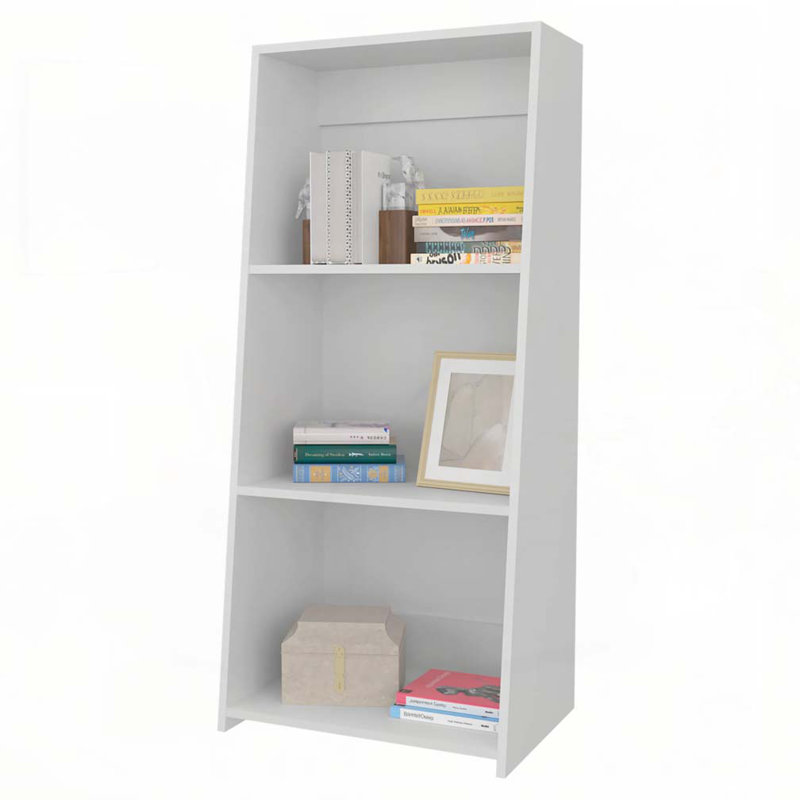 White Bookcase with Three Shelf, White
