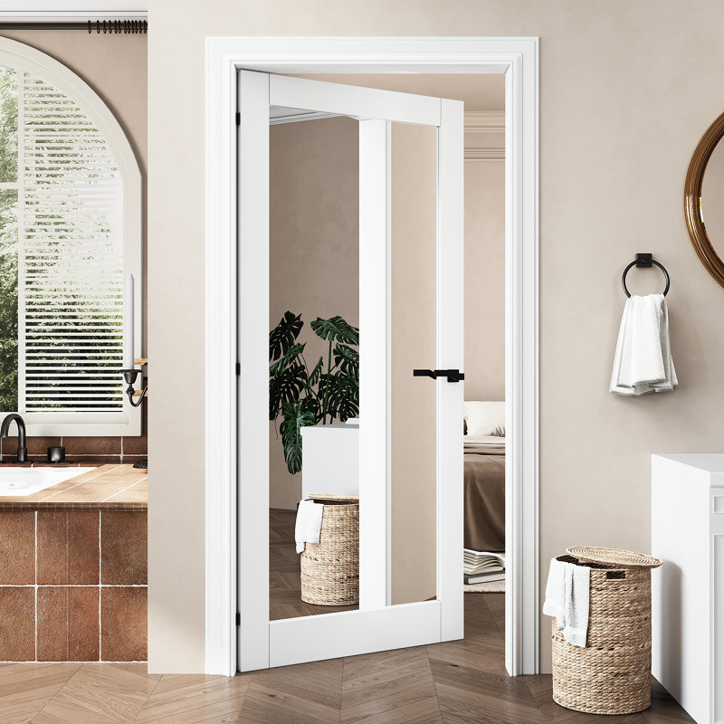 White Primed Solid Core 1-Panel Mirror Core Panel Door, 36" x 80"