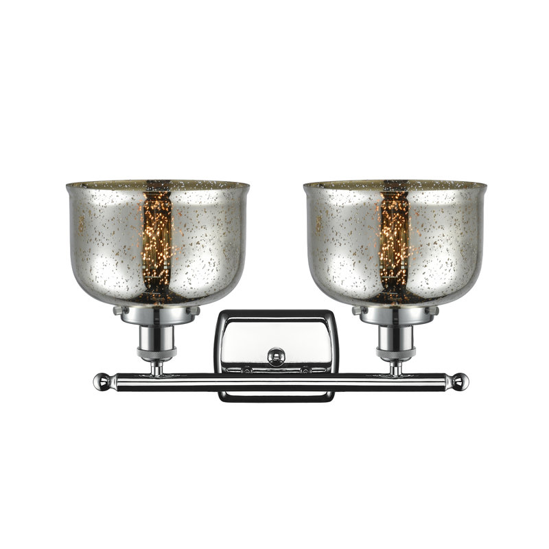 Barre d'éclairage de salle de bain à deux lumières à DEL à intensité variable, Chrome poli