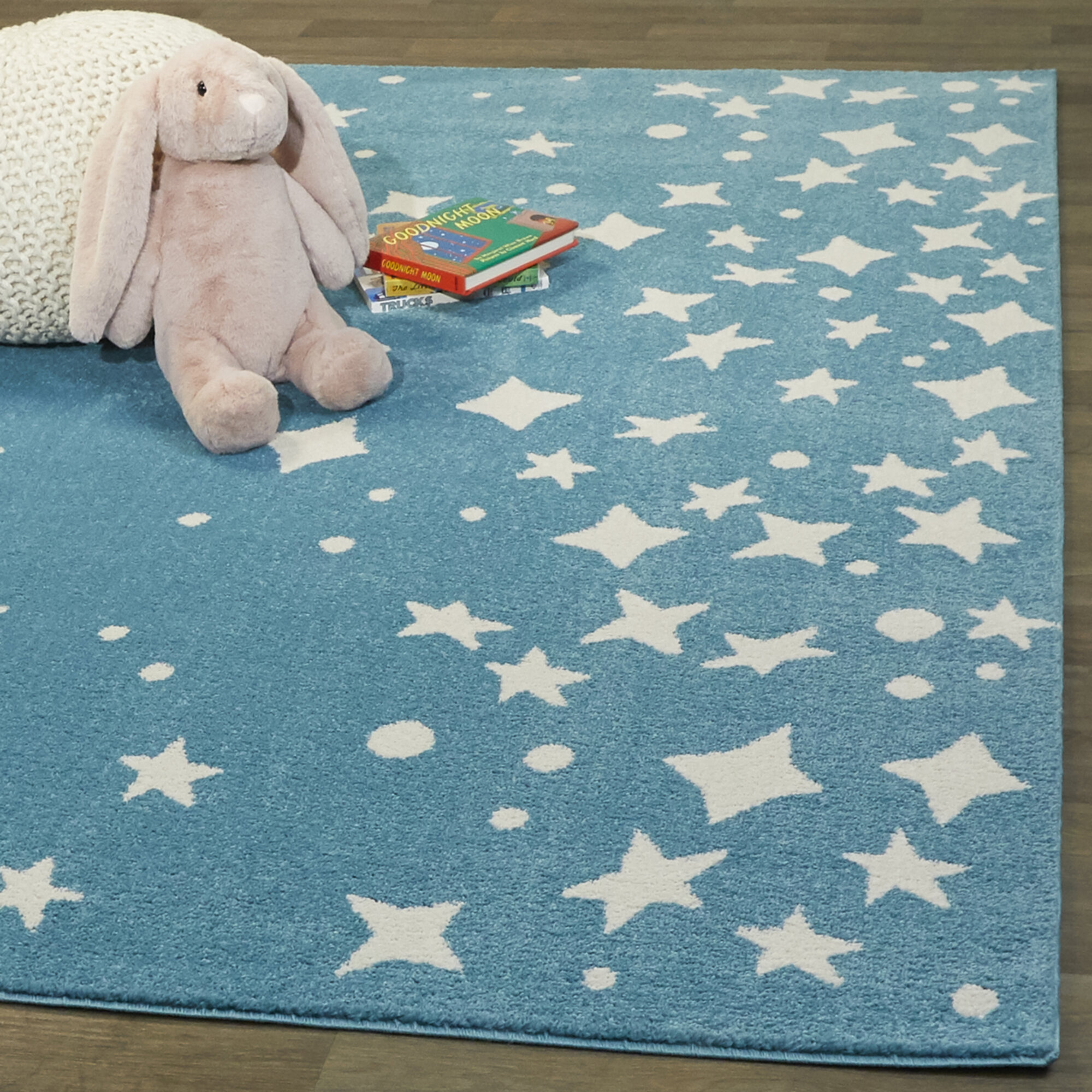 Gile Gray Rug, Rectangle 5'3" x 7', Blue
