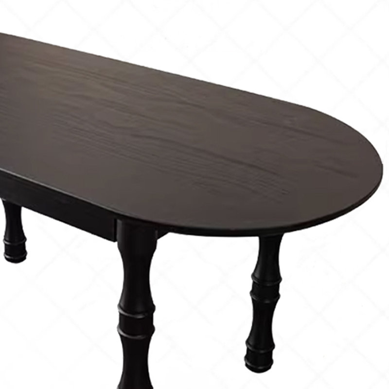 Vintage solid wood ash dining table set, 29.53"H x 55.12"L x 27.56"W