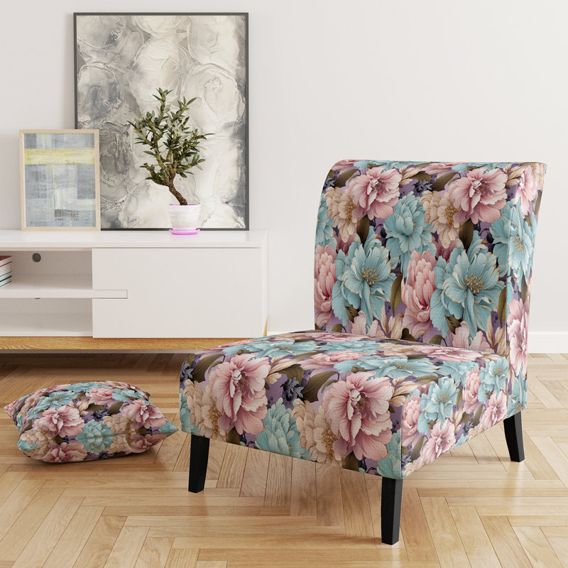Fauteuil de chambre bleu et rose Pastel