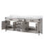 Meuble-lavabo double en chêne blanc 80 po X P 22 po D, avec plateau en marbre de Carrare-117980275