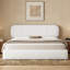 Lit plateforme en tissu de laine d'agneau, cadre de lit rembourré chaud pour la chambre à coucher-439277930-439277940