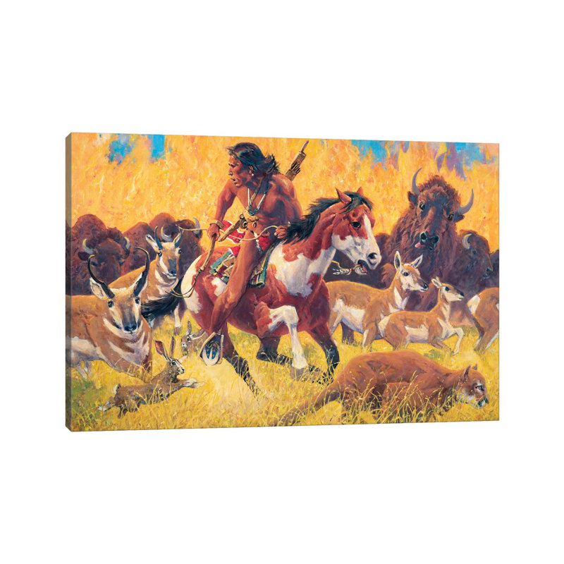 «Wildfire» par David Mann - peinture sur toile tendue, H 26 po x l 40 po x 1,5 po