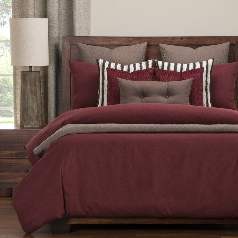 Camelhair Traditional Polyester Duvet Cover, California King, Crimson