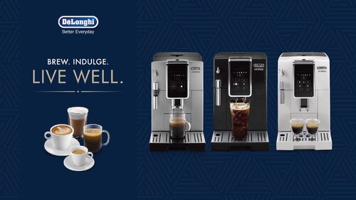 Delonghi Dinamica Automatic Coffee & Espresso Machine with Iced Coffee,  TrueBrew Over Ice in Black