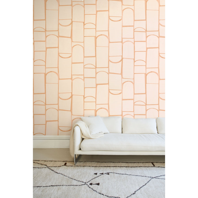 Schumacher x Backdrop Bloomsbury Wallpaper, Light Pink
