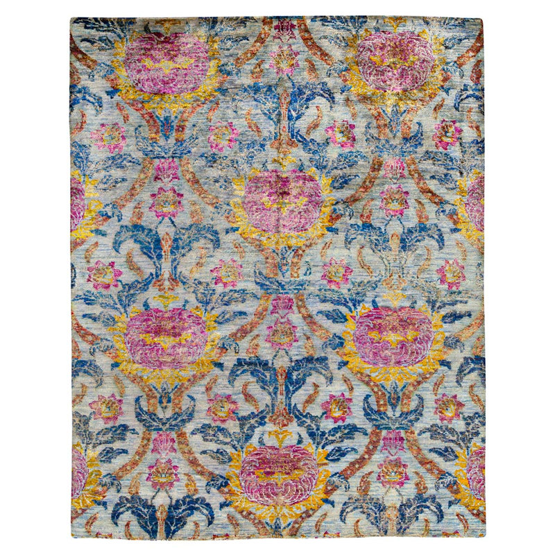 Silk Floral Area Rug