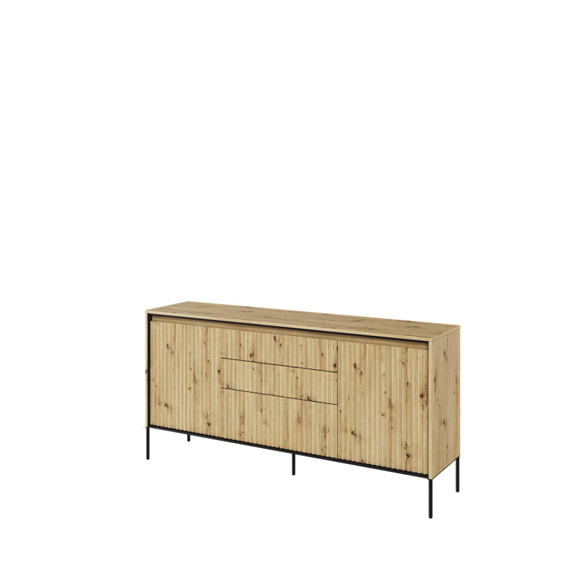Amichai 166cm Sideboard, Oak Artisan/Black