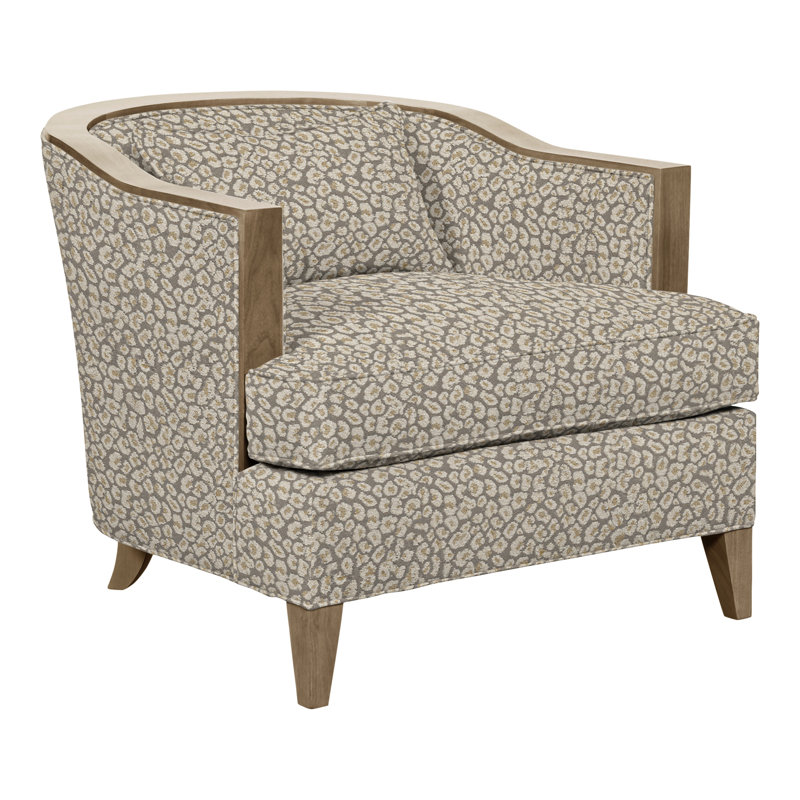 Thom Filicia Home 32.5" Wide Barrel Chair, Instant Parchment Crypton® Performance Fabric, Hampton