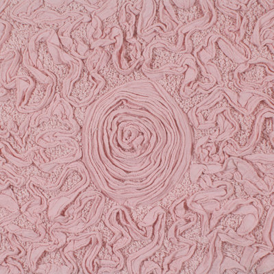 Schoenberger Floral Design Cotton Bath Rug