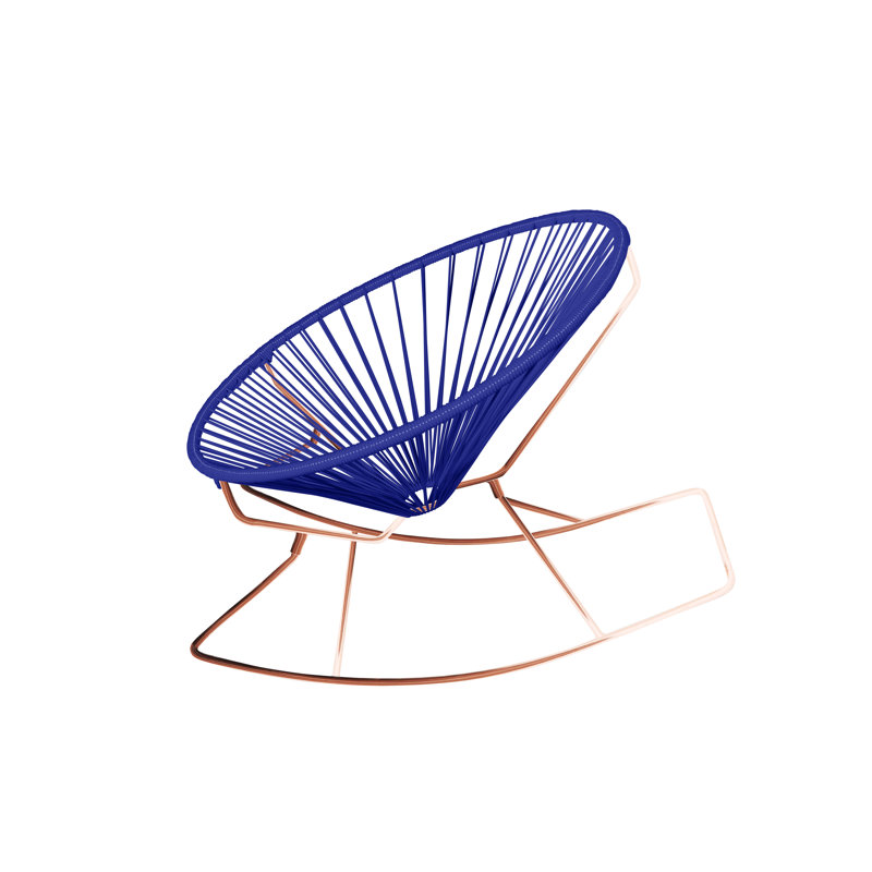 Innit Indoor/Outdoor Handmade Rocking Chair, Deep Blue/Copper
