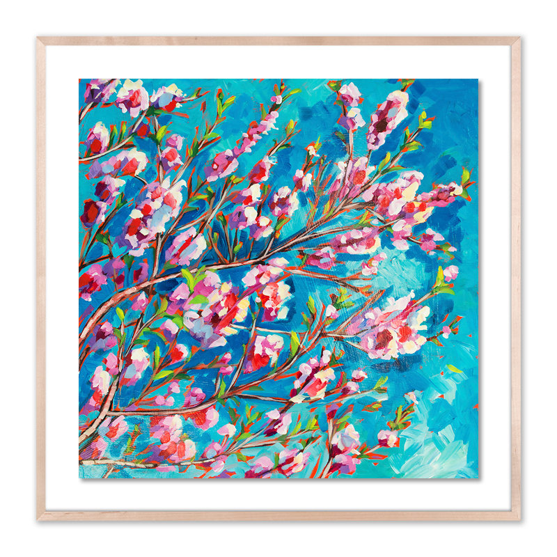 Flowers in Bloom Framed Painting, 24" H x 24" W x 1.5" D, Natural