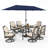 Alyah 6 - Person Rectangular Outdoor Dining Set with Swivel Chairs & Thick Cushions-1619317169