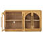 Grande armoire-buffet à 4 portes avec portes en verre, conception arquée et tablettes réglables pour un usage domestique polyvalent-487640188