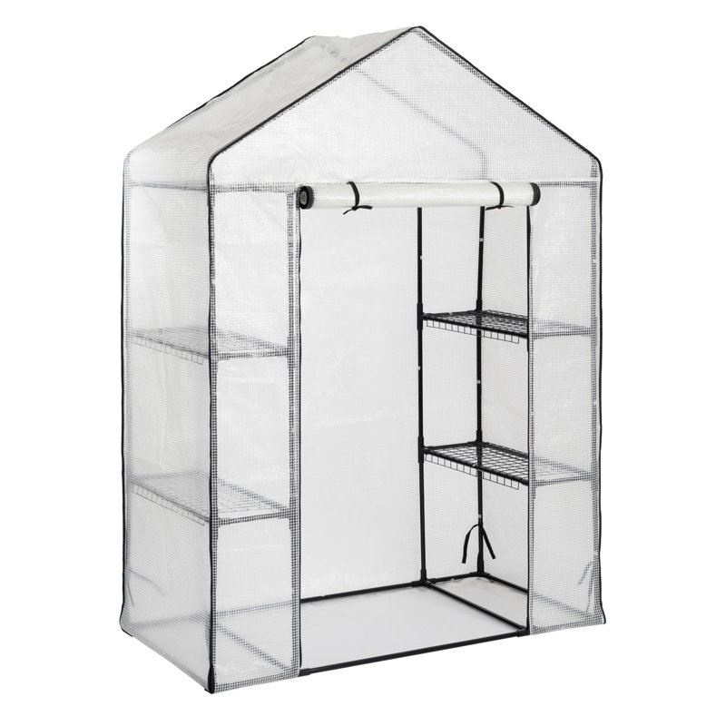 Harbour Housewares - 3-Tier Walk-In Polytunnel Greenhouse - White