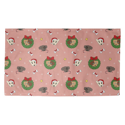Tapis rose/rouge/vert fait main