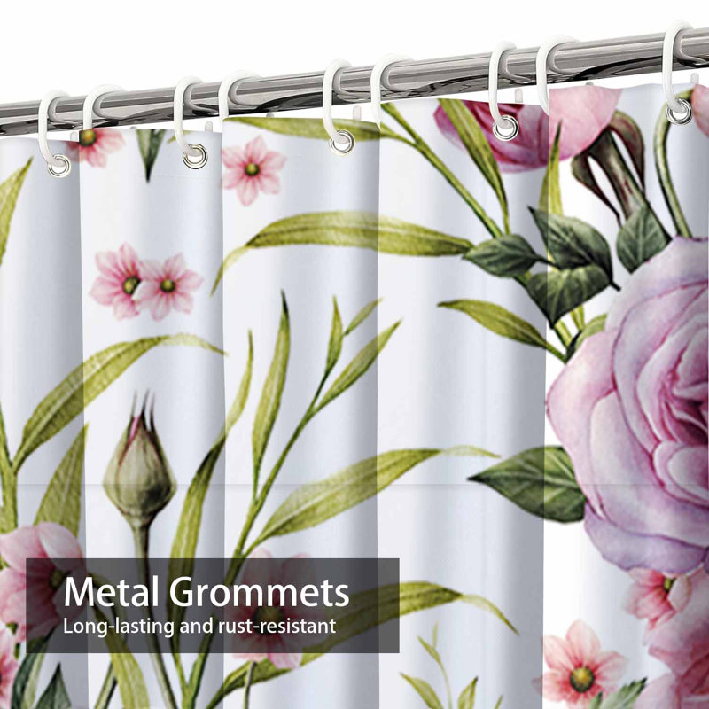 Fleurs florales, aquarelle, rose, rétro, peinture florale avec 12 crochets, L 72 po x l 72 po