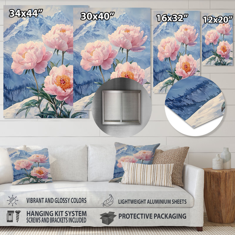 Cheaney - Peonies Metal Print, 20" H x 12" W
