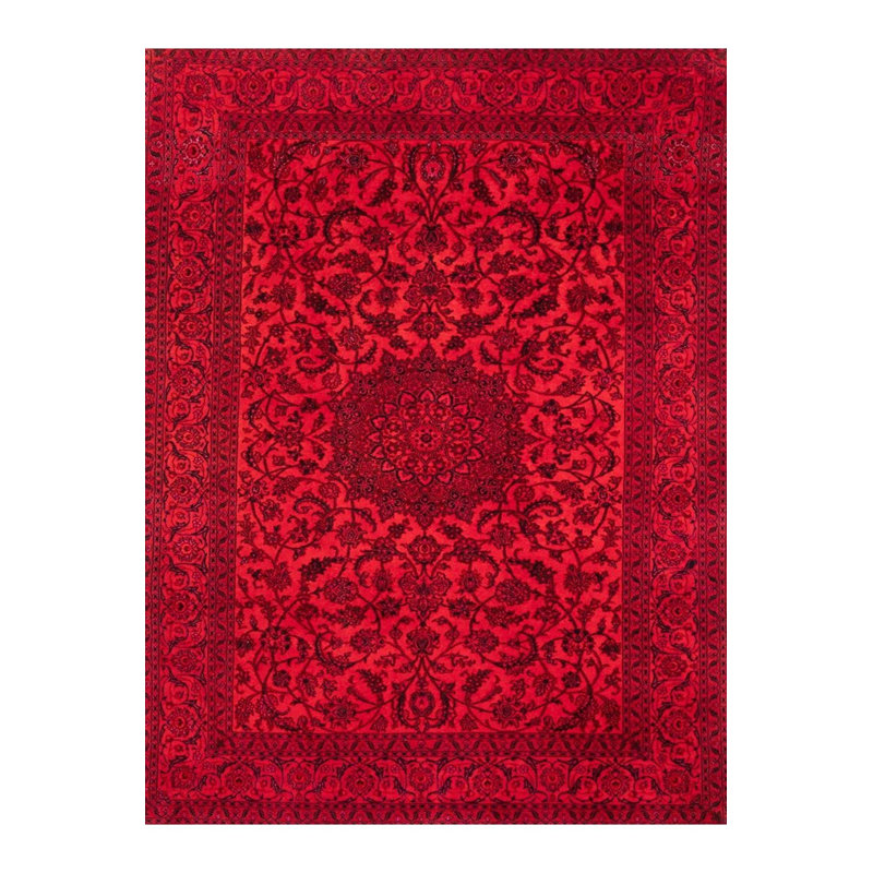 Tapis rouge lavable à la machine, Tapis de couloir 3 pi 3 po x 6 pi 7 po