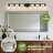 51.48 in. 8-Light Matte Black Dimmable Bathroom Vanity Light with Clear Glass Shades-59132989-59132961