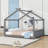 Wood House Floor Bed With Slats-376006407-376006401