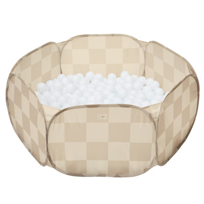 Balle pour enfants en tissu recyclé 3 Sprouts / damier / beige