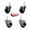 3 Inch_Soft Rubber Wheel Swivel 5/8 Inch Threaded Stem Caster Set 2 Brakes SCC
