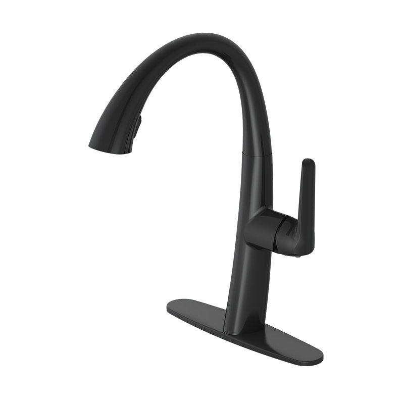 Pull Out Kitchen Faucet with Dual-Function Sprayer, 360° Swivel & Ceramic Cartridge - Easy Install Lead-Free Design for Sink (CP/BN/B9/BG)