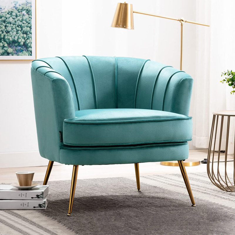 Latulip Velvet Armchair, Teal Velvet