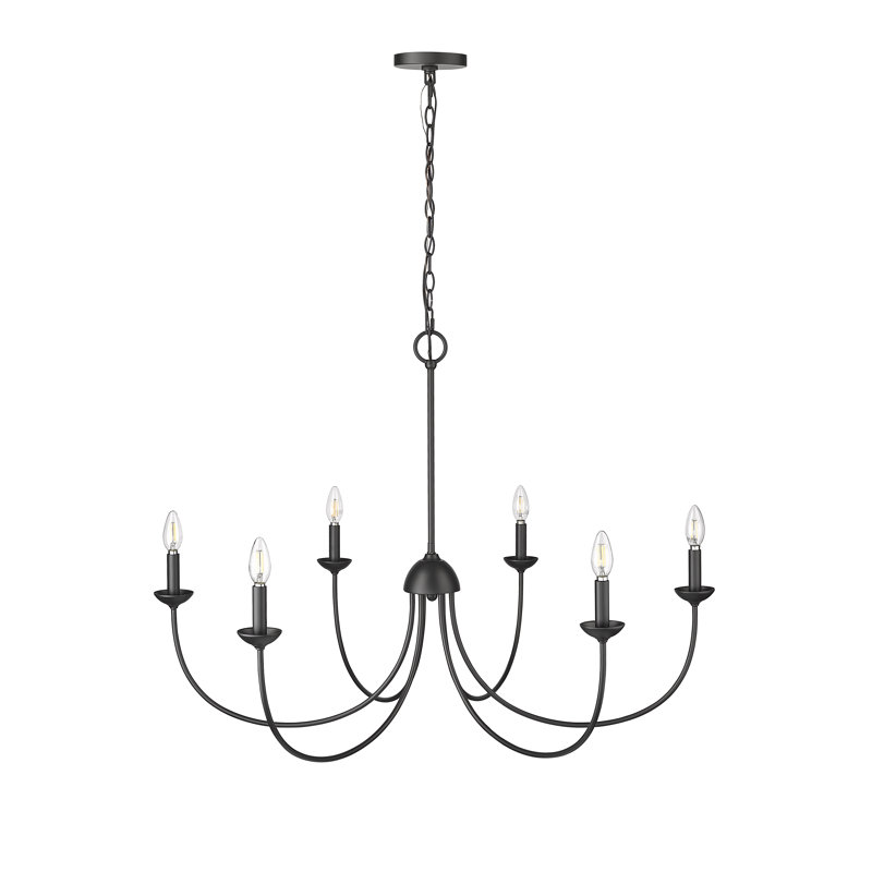 Huxley 6 - Light 29" Wide Dimmable Classic / Traditional Chandelier, Matte Black