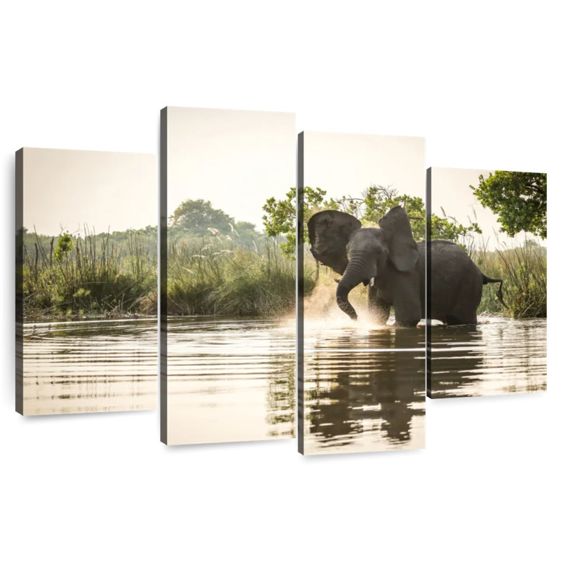 Elephant River Play, 22" H x 36" W