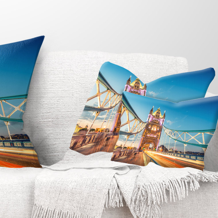 Coussin lombaire cityscape de la tour bridge, Rectangle 12" x 20"