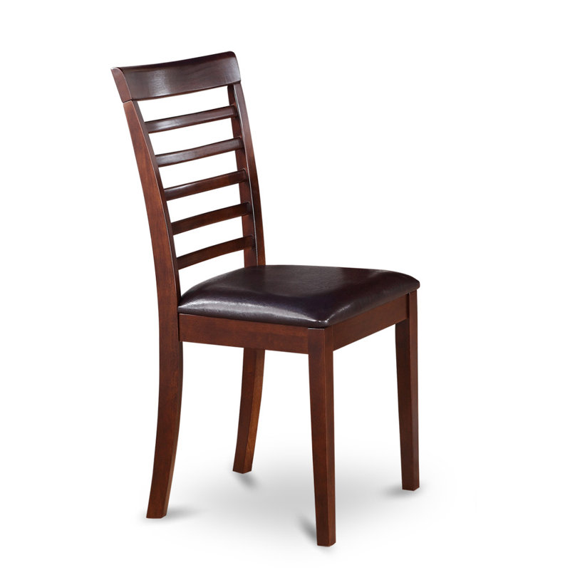 Chaises de salle à manger Milan - Ensemble de 2 chaises en simili cuir et acajou