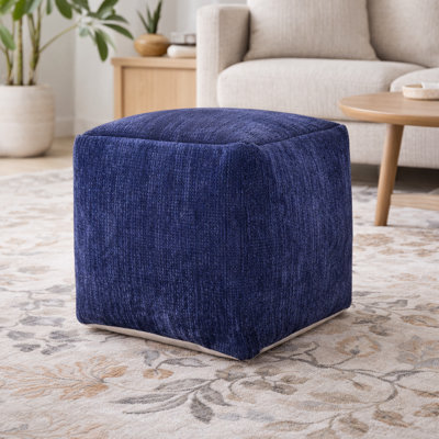 Ines Turkish Chenille Upholstered Ottoman Pouf