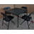 33.9" Square Folding Outdoor Dining Table Set with Chairs, Dark Brown Finish, Space-Saving Patio Bistro Set for Balcony & Small Spaces-1629696302