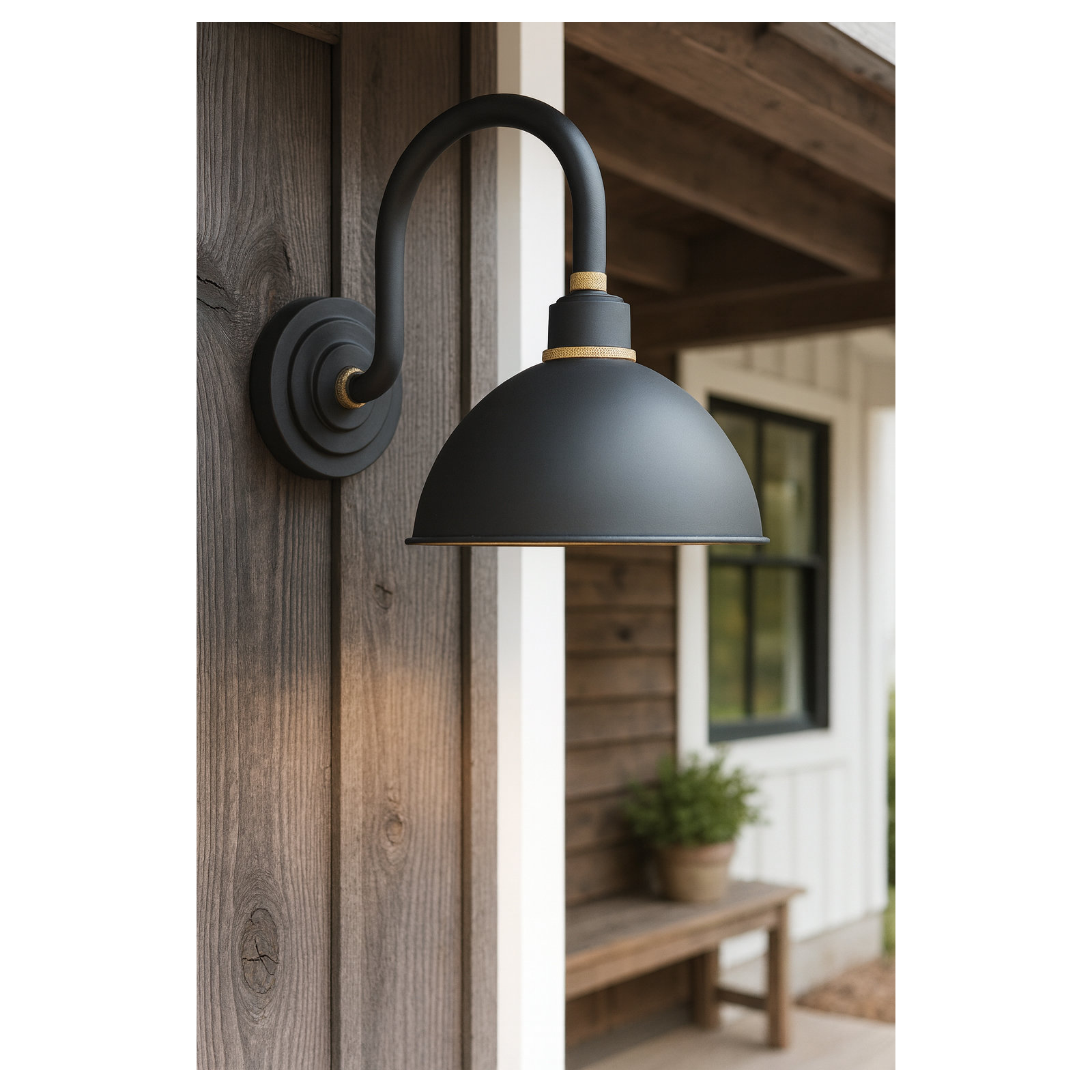 Bertram Single Light Bell Outdoor Wall Light, 17" H x 12"  W x 20" D, Black