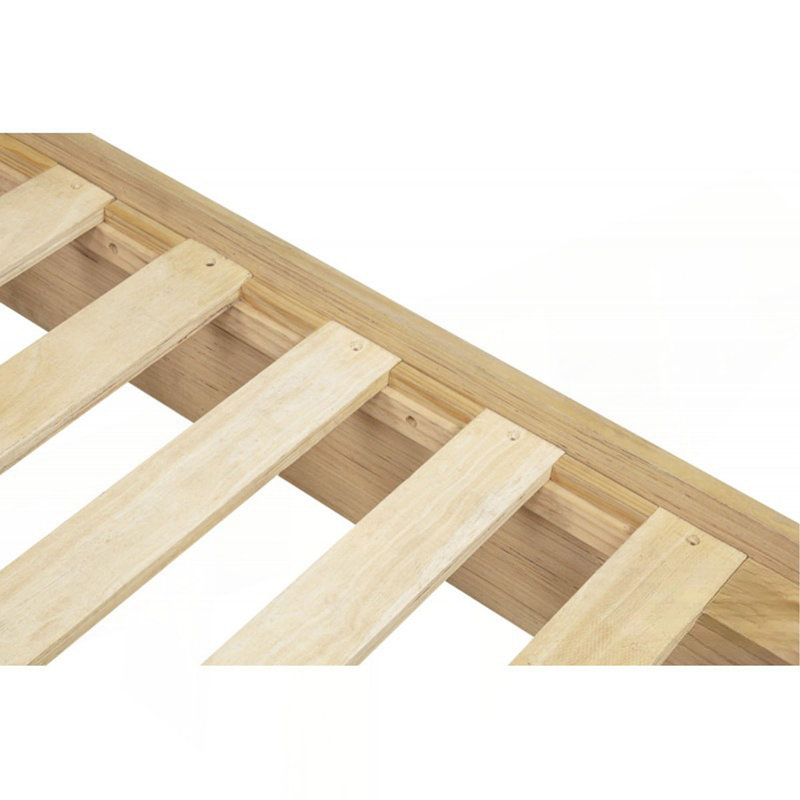 Lit plateforme en bois avec tête de lit à panneaux cannelés - Design minimaliste moderne, Grand lit