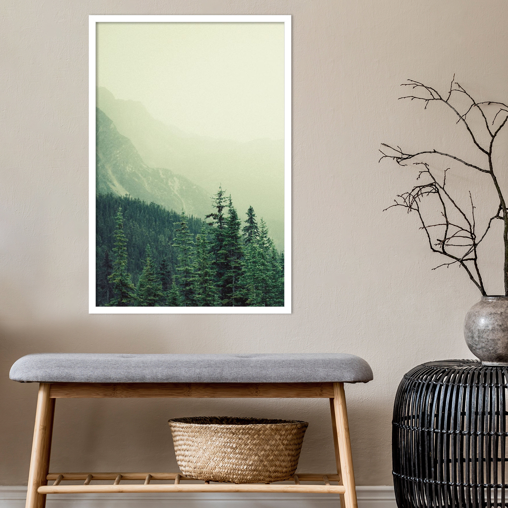 Rocky Mountain by Lynann Colligan, 33" H x 23" W x 1" D, White