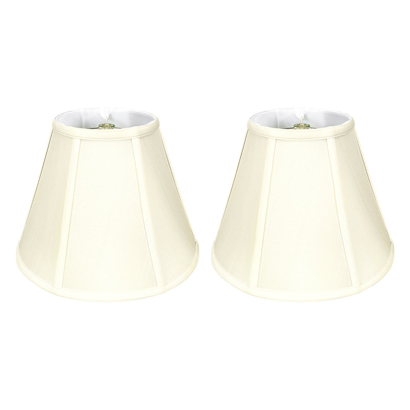 Abat-jour empire en soie / shantung (araignée), H 14 po x l 18 po x P 9 po, Beige