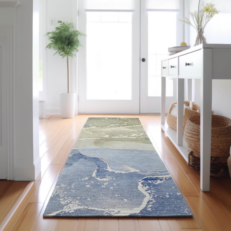Premium Machine Washable Cerrito AMF517 Blue Rug