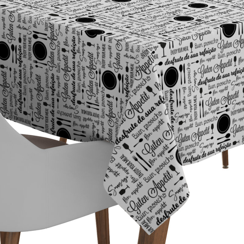 Nappe, Blanc / noir, 102 po x 52 po