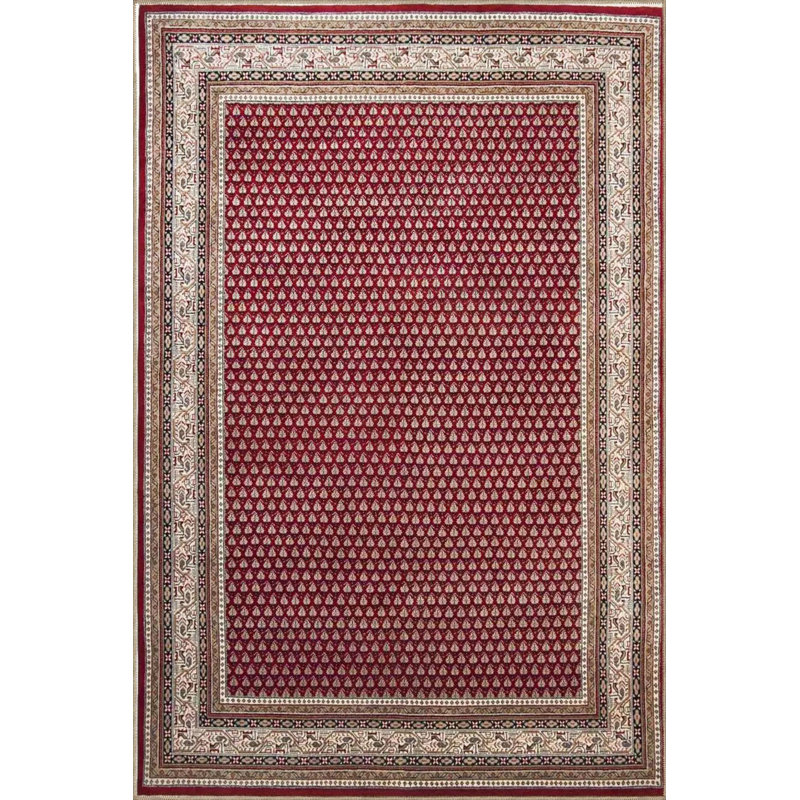 Tapis rouge tissé à motif abstrait géométrique rouge lavable à la machine, Tapis de couloir 2 pi 6 po x 9 pi 10 po inclus
