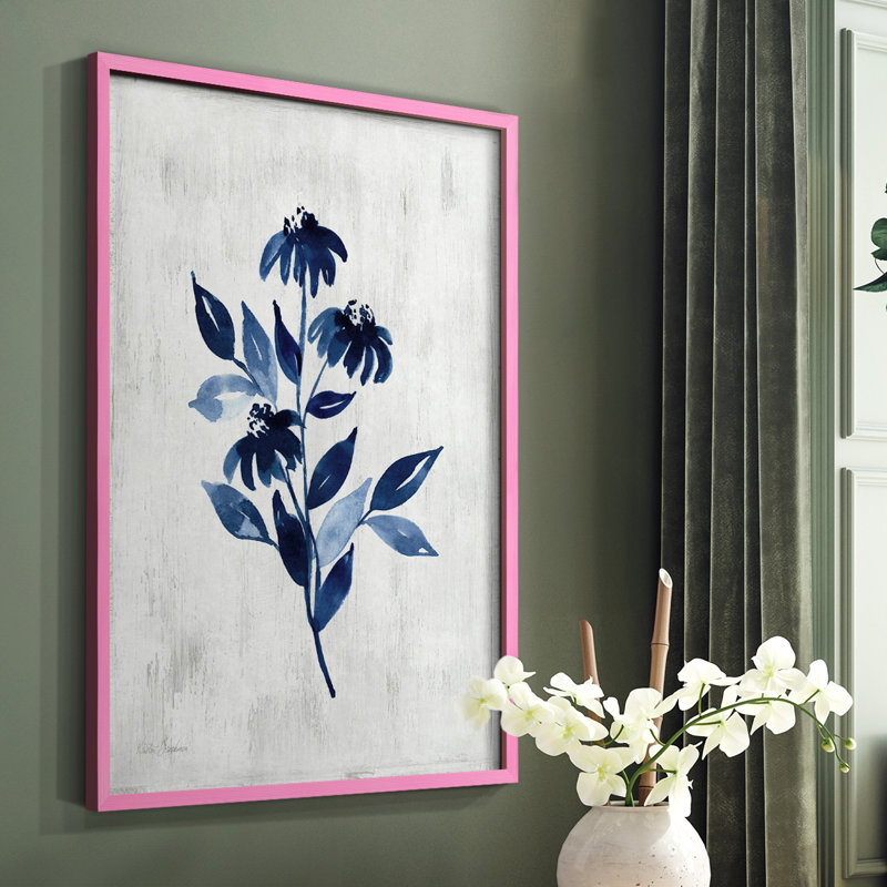 Wild Indigo I, reproduction encadrée - bois massif, Rose, H 10 po x l 8 po