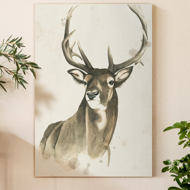 Reproduction d’art sur toile tendue « Watchful Woods I », H 27 po x l 18 po x P 1,5 po