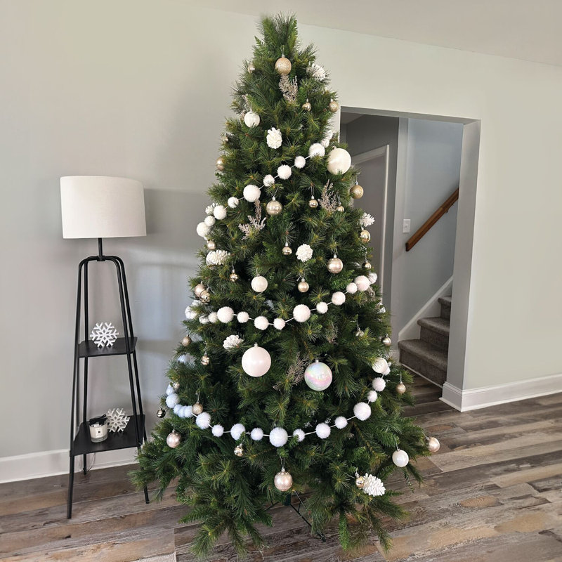 6.5-Foot Green Pine Artificial Christmas Tree with Metal Stand