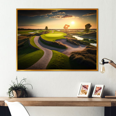 «Golf Course at Sunset III», reproduction sur toile flottante