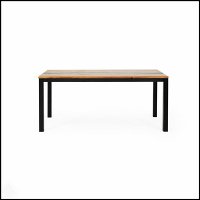 Lindsey Dining Table with Durable Acacia Wood Top and Industrial Powder-Coated Frame, Perfect for Modern Homes.